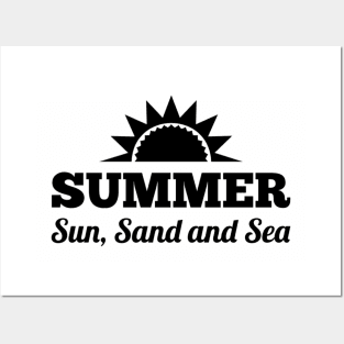 Summer sun sand and sea summertime Posters and Art